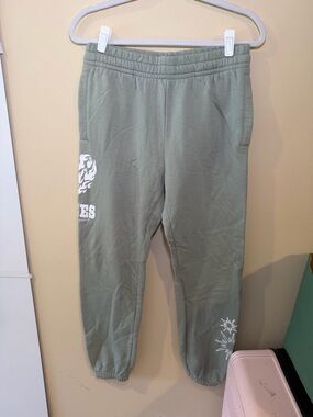 Charles River Apparel Sage Green Joggers with White Graphic Accents